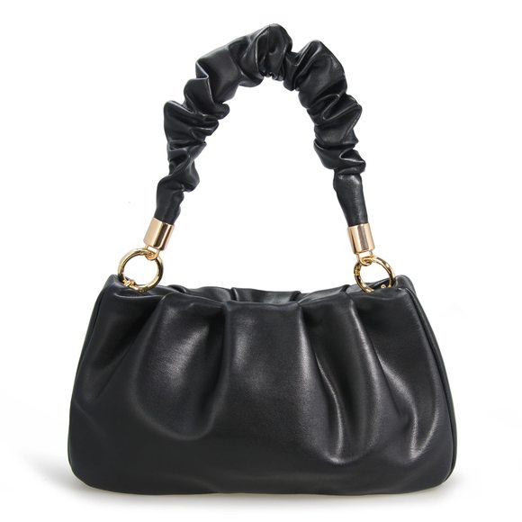 Cloud Pouch Bag Shoulder Handbag Soft Vegan Leather Vintage Hobo Chain ^-^
